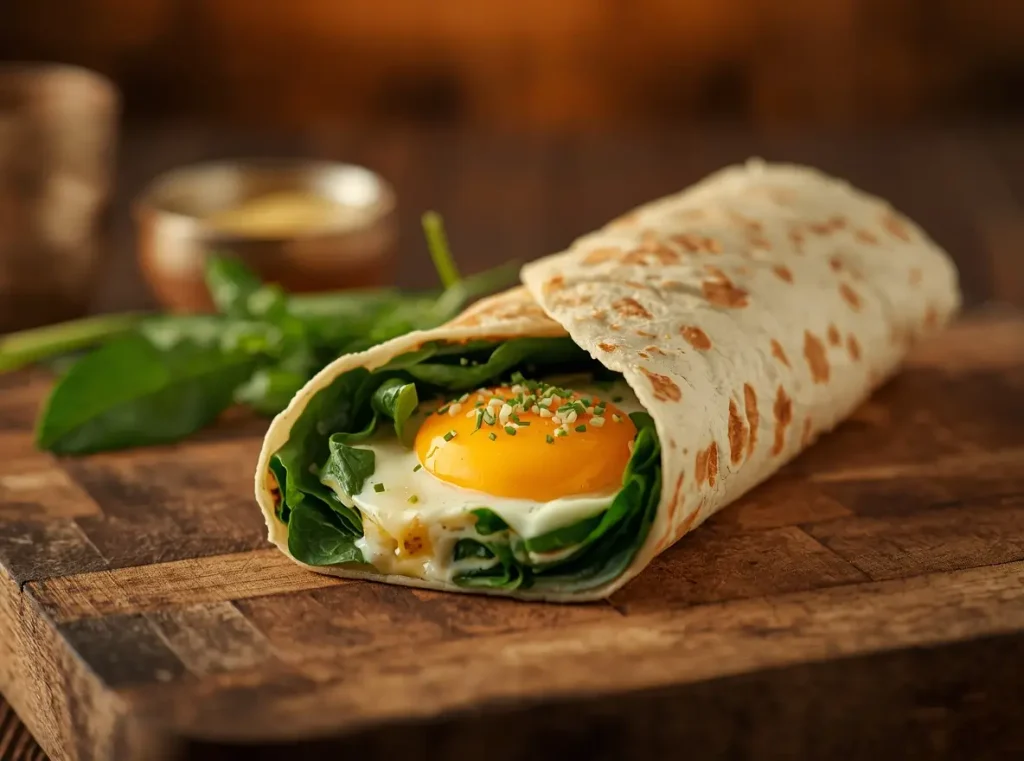 Spinach and egg wrap