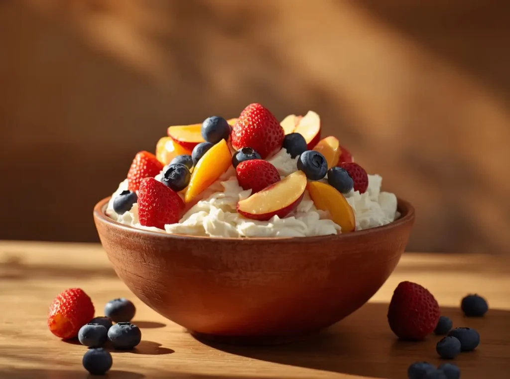 Cottage cheese and fruit bowl