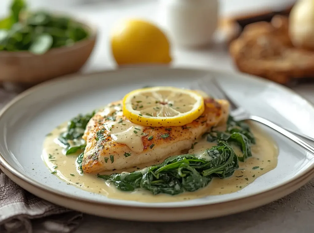 Creamy Lemon Chicken with Spinach