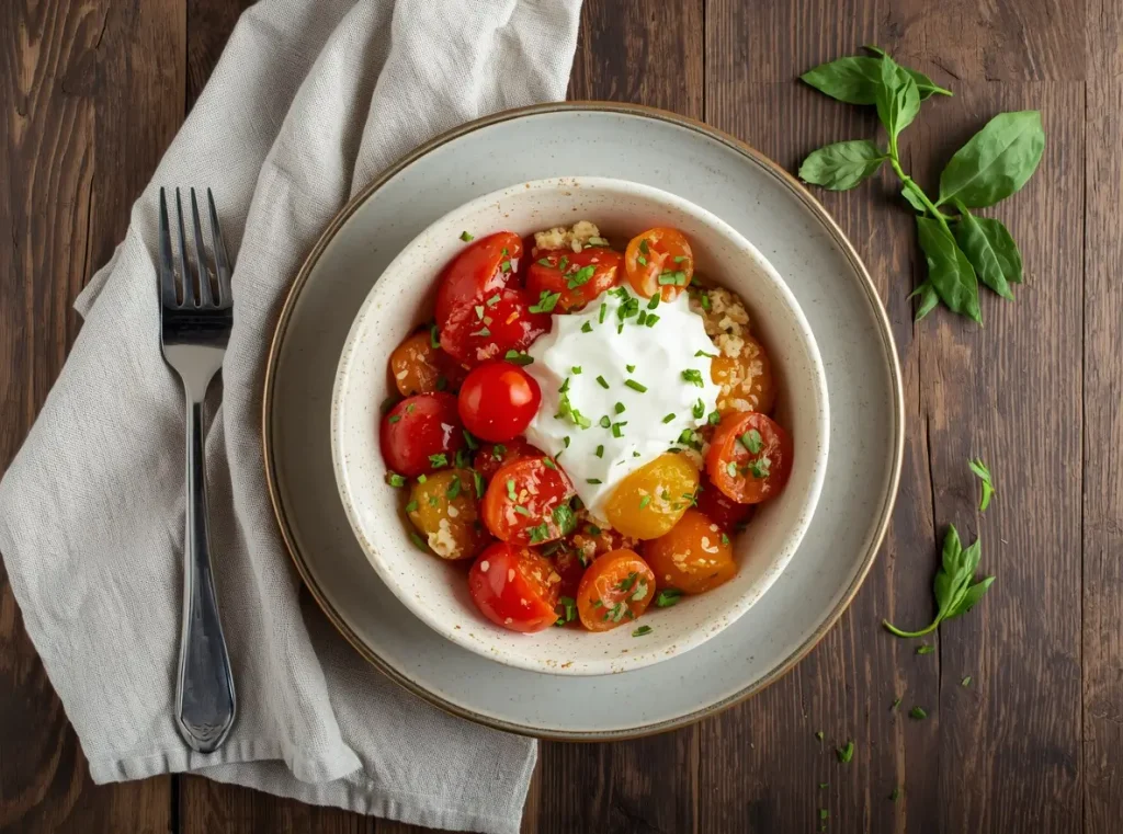 Cottage cheese & tomatoes bowl